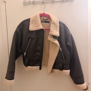 Zara Cream Shearling Jacket